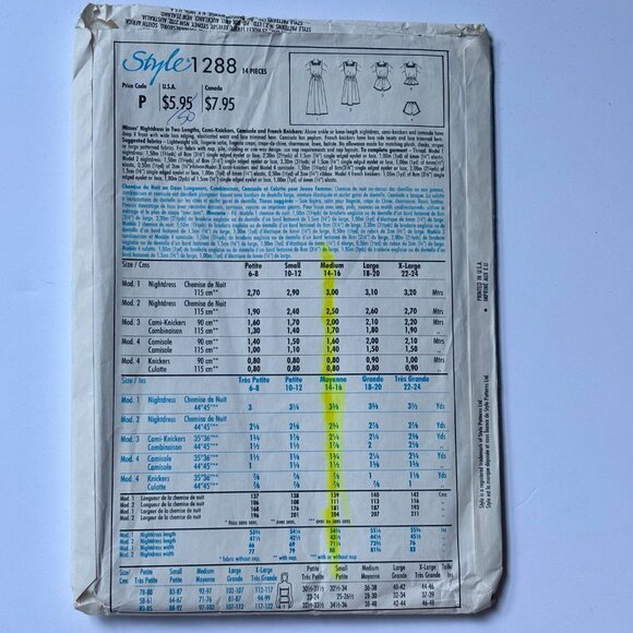 Style pattern 1288 Nightdress - Picture 2 of 2